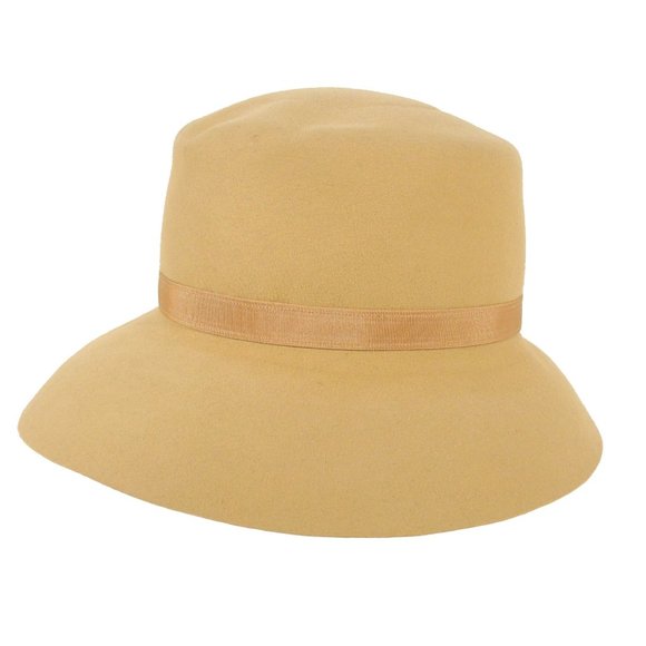 MALLORY/Stetson Cravenette Vintage Camel Fur Felt Fedora Hat - Picture 3 of 7